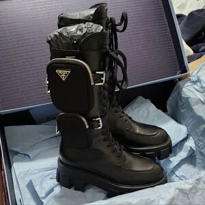 Prada Monolith Leather Boots